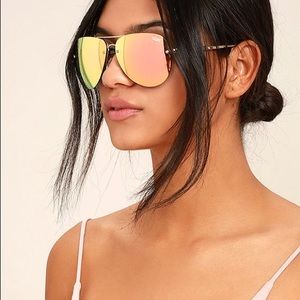 Quay Muse Aviators Reflective Rose Gold